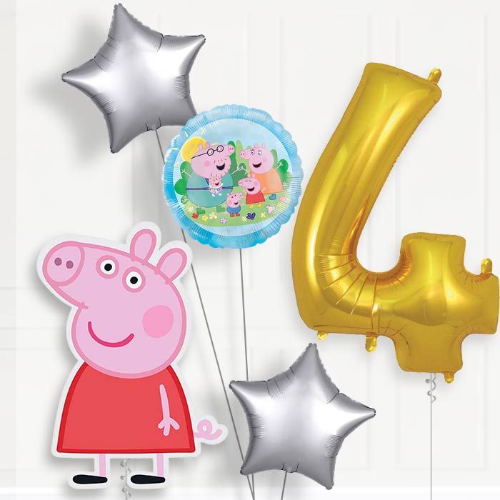 Peppa Pig 4th Birthday Balloon Package | Party Save Smile