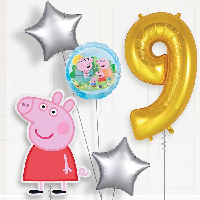 Peppa Pig 9th Birthday Balloon Package | Party Save Smile