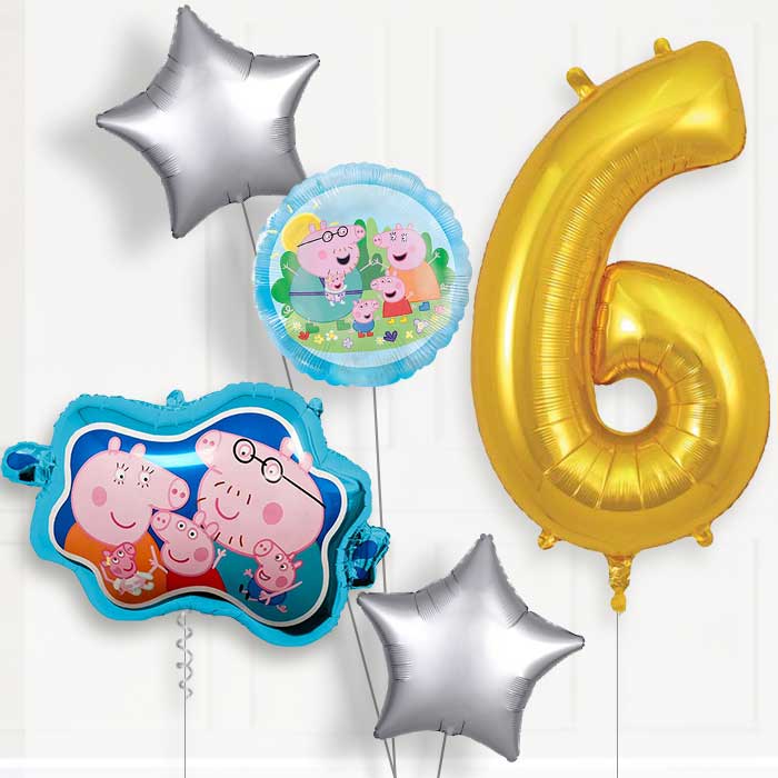 Peppa Family 6th Birthday Balloon Package | Party Save Smile