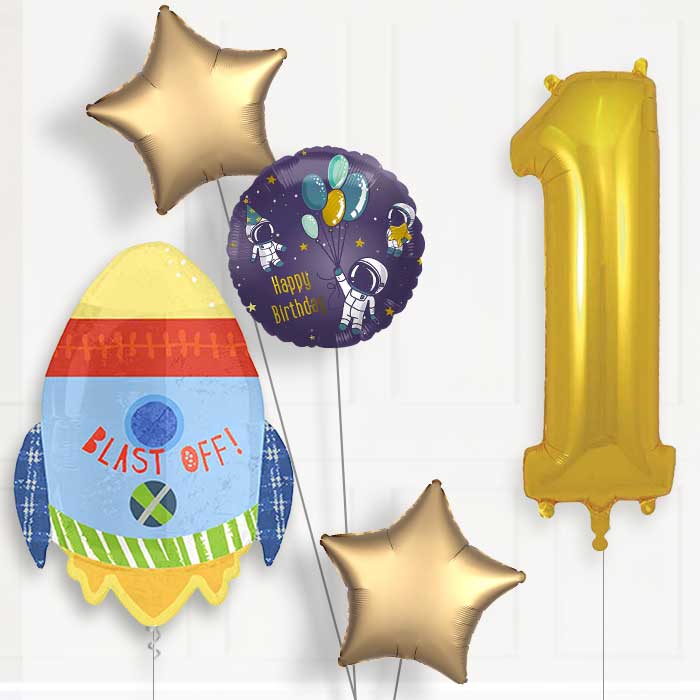 Space Rocket 1st Birthday Balloon Package | Party Save Smile