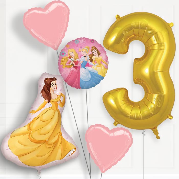 Princess Belle 3rd Birthday Balloon Package | Party Save Smile