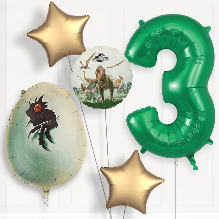 Jurassic World Dinosaur Egg 3rd Birthday Balloon Package | Party Save Smile