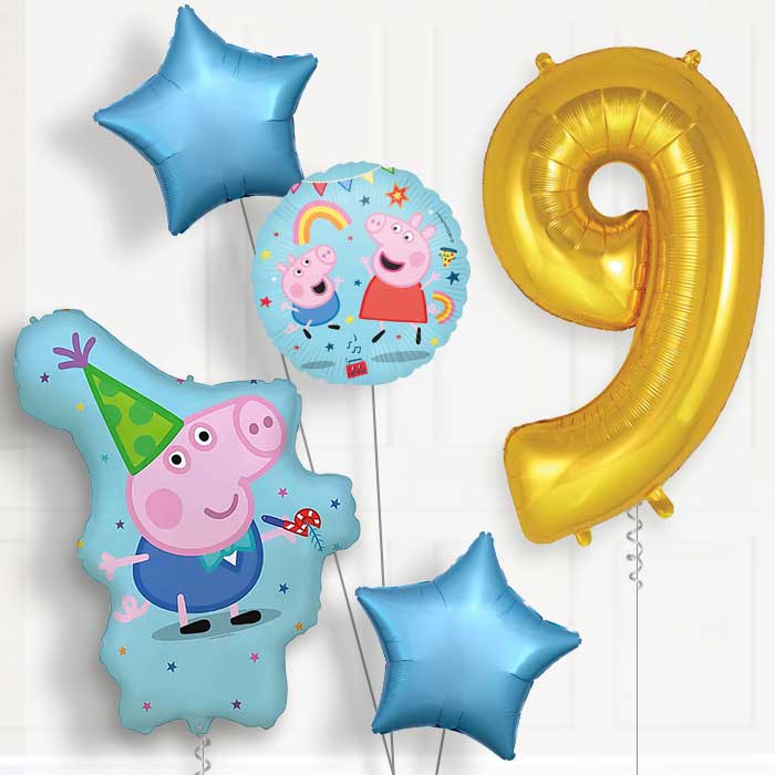 George Pig 9th Birthday Balloon Package | Party Save Smile