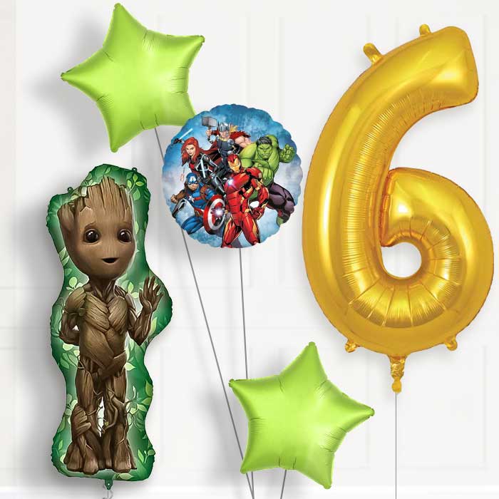 Avengers Groot 6th Birthday Balloon Package | Party Save Smile