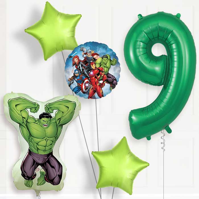 Incredible Hulk Birthday Balloon Package Choose Age | 9th Birthday Balloon Package | Party Save Smile