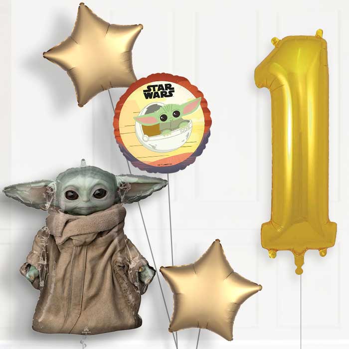 Mandalorian Yoda 1st Birthday Balloon Package | Party Save Smile
