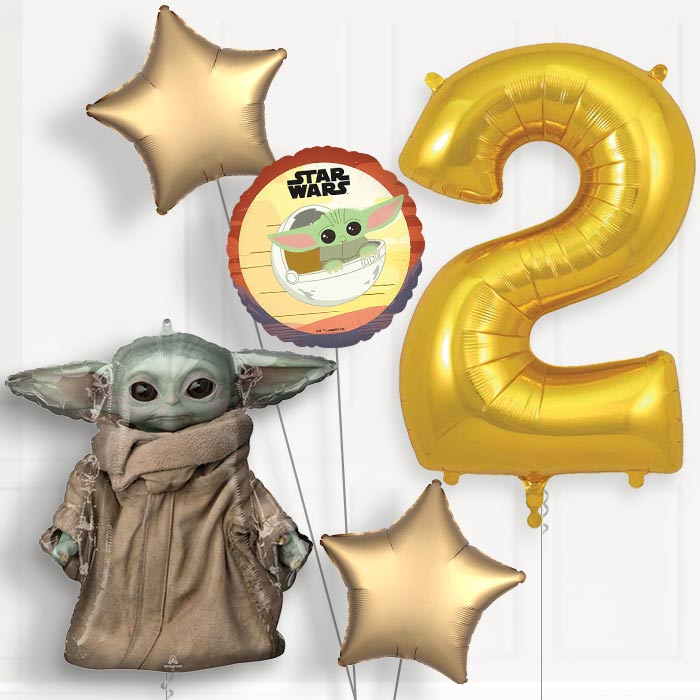 Mandalorian Yoda 2nd Birthday Balloon Package | Party Save Smile