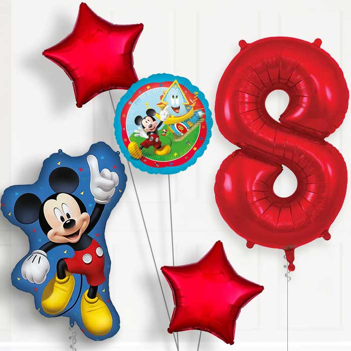 Mickey Mouse Jumping 8th Birthday Balloon Package | Party Save Smile