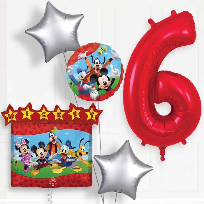 Mickey Mouse & Friends 6th Birthday Balloon Package - 6th Birthday Balloon Package | Party Save Smile