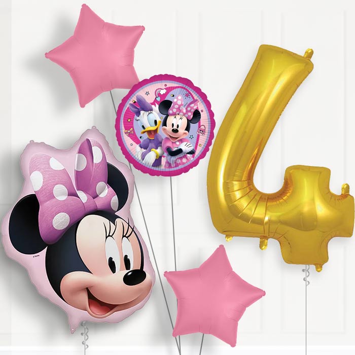 Minnie Mouse Head 4th Birthday Balloon Package | Party Save Smile