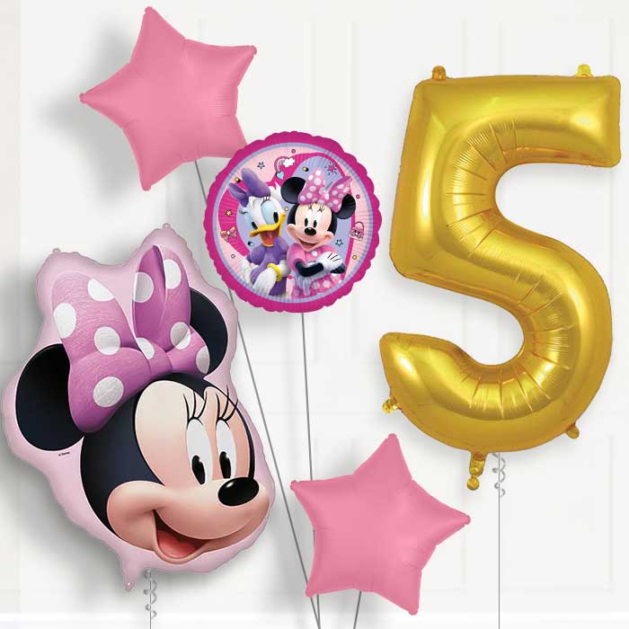 Minnie Mouse Head 5th Birthday Balloon Package | Party Save Smile