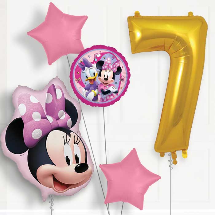 Minnie Mouse Head 7th Birthday Balloon Package | Party Save Smile