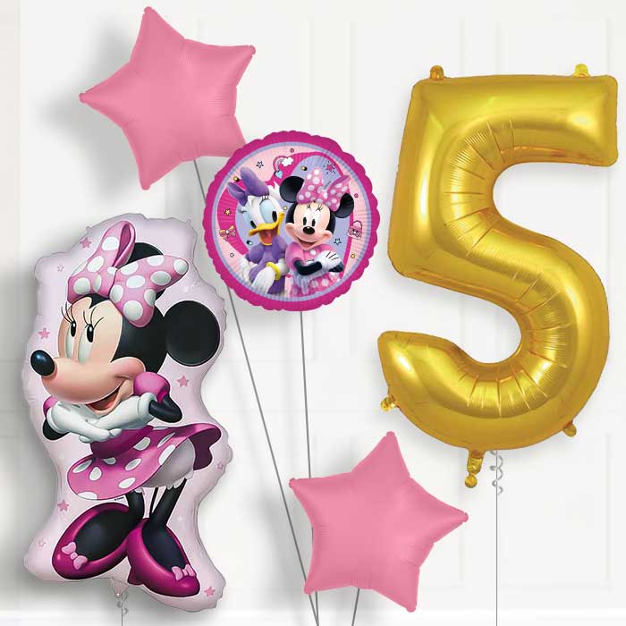 Minnie Mouse Giant 5th Birthday Balloon Package | Party Save Smile