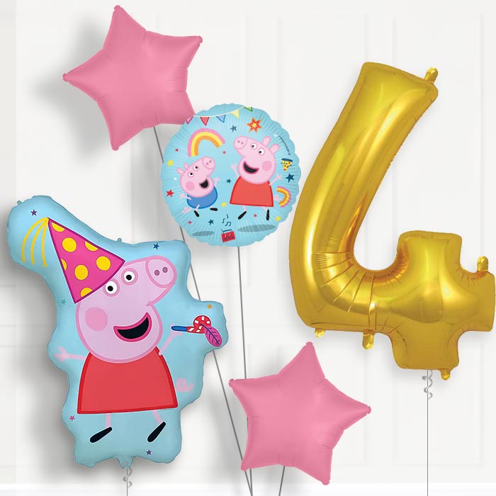 Peppa Pig Party 4th Birthday Balloon Package | Party Save Smile