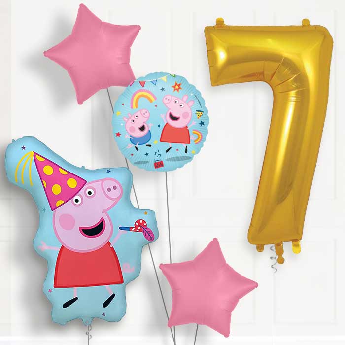 Peppa Pig Party 7th Birthday Balloon Package | Party Save Smile