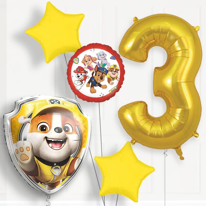 Rubble Paw Patrol 3rd Birthday Balloon Package | Party Save Smile