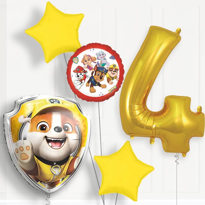 Rubble Paw Patrol 4th Birthday Balloon Package | Party Save Smile