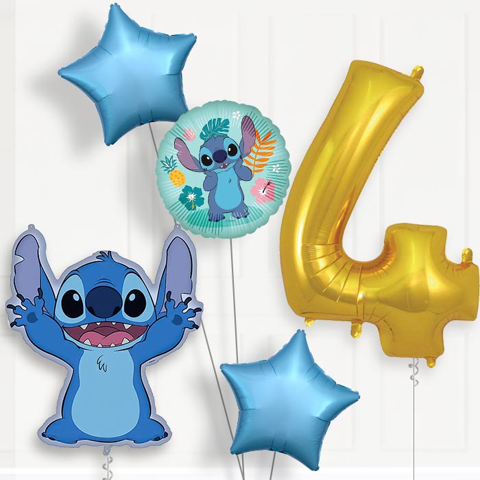 Stitch Giant 4th Birthday Balloon Package | Party Save Smile