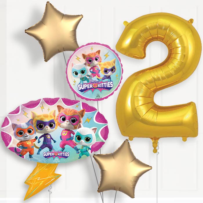 Super Kitties 2nd Birthday Balloon Package - 2nd Birthday Balloon Package | Party Save Smile