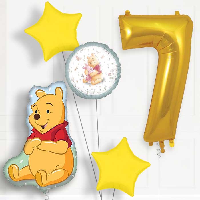 Winnie the Pooh Giant 7th Birthday Balloon Package | Party Save Smile