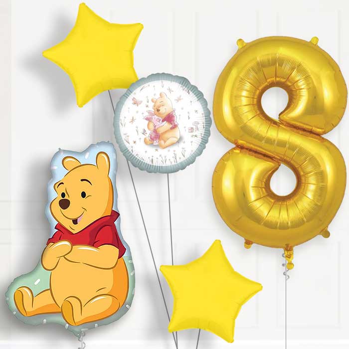 Winnie the Pooh Giant 8th Birthday Balloon Package | Party Save Smile