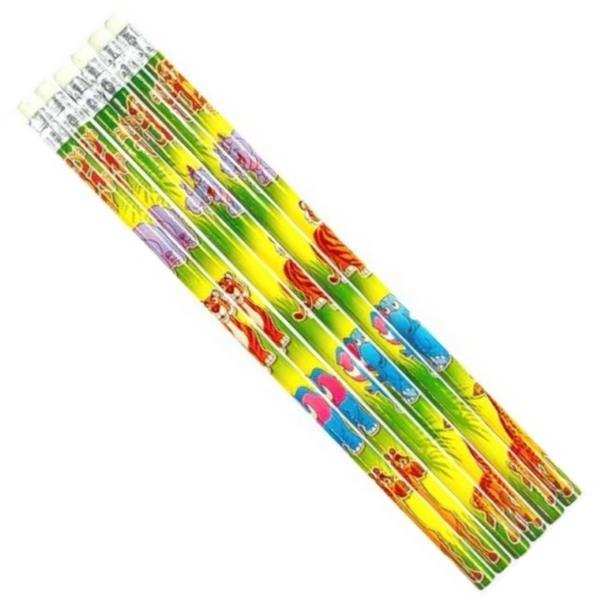 Jungle Animal Pencil Party Bag Filler Favours Pack of 6 | Party Save Smile