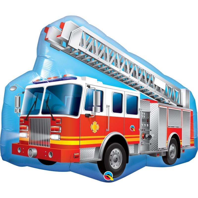 Red Fire Truck Engine Shaped Foil Balloon 26 Inches | Party Save Smile