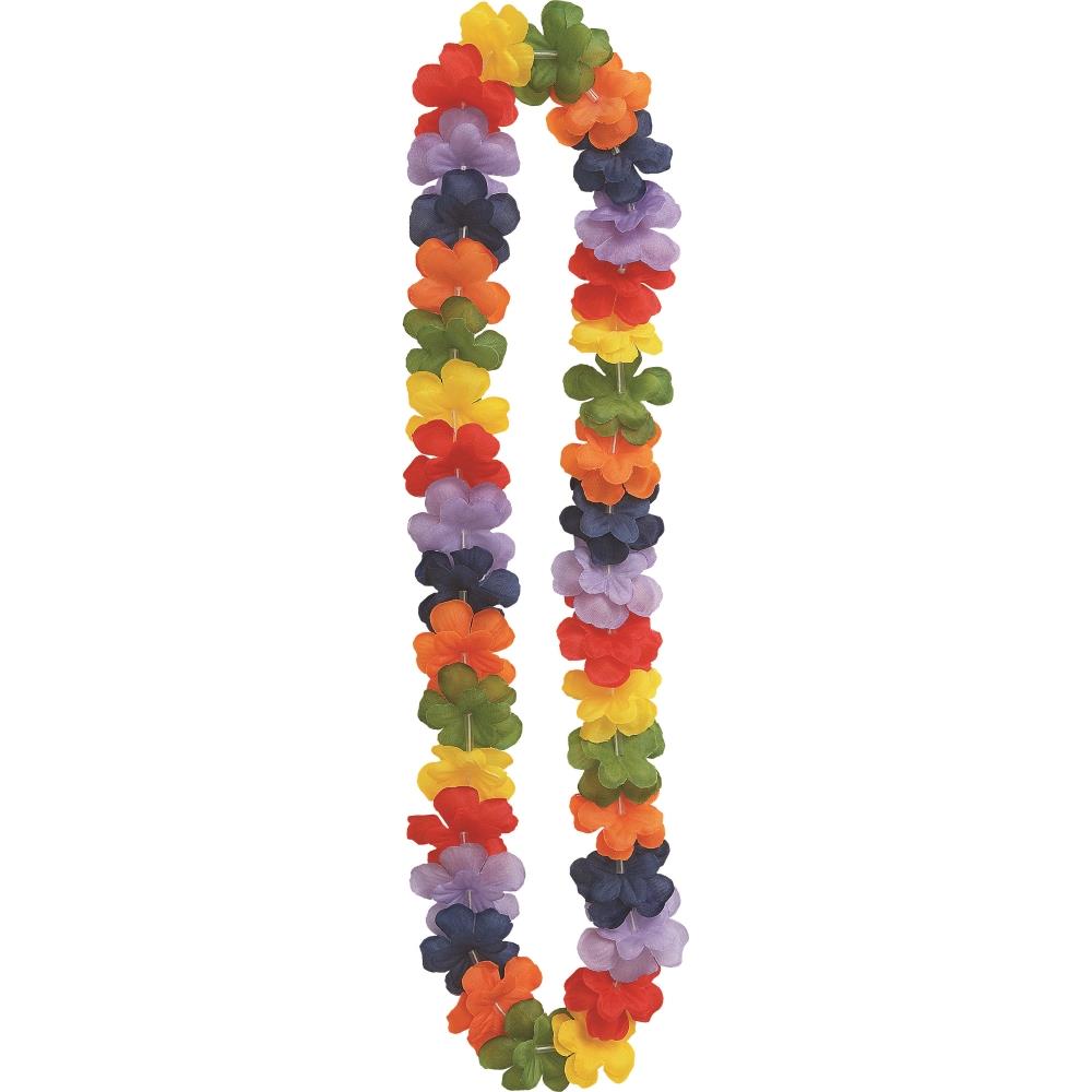 Rainbow Flower Hawaiian Lei: Hawaiian Party Accessory | Party Save Smile