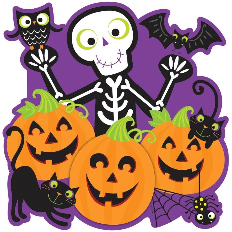 Halloween Cutouts Skeleton and Pumpkin 38cm | Party Save Smile