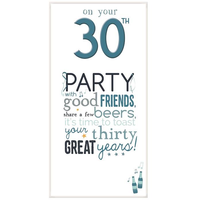 Little Thoughts 30th Birthday Male Greeting Card | Party Save Smile