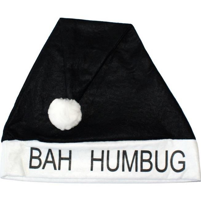 Bah Humbug Christmas Hat: Black Novelty Christmas Hat | Party Save Smile
