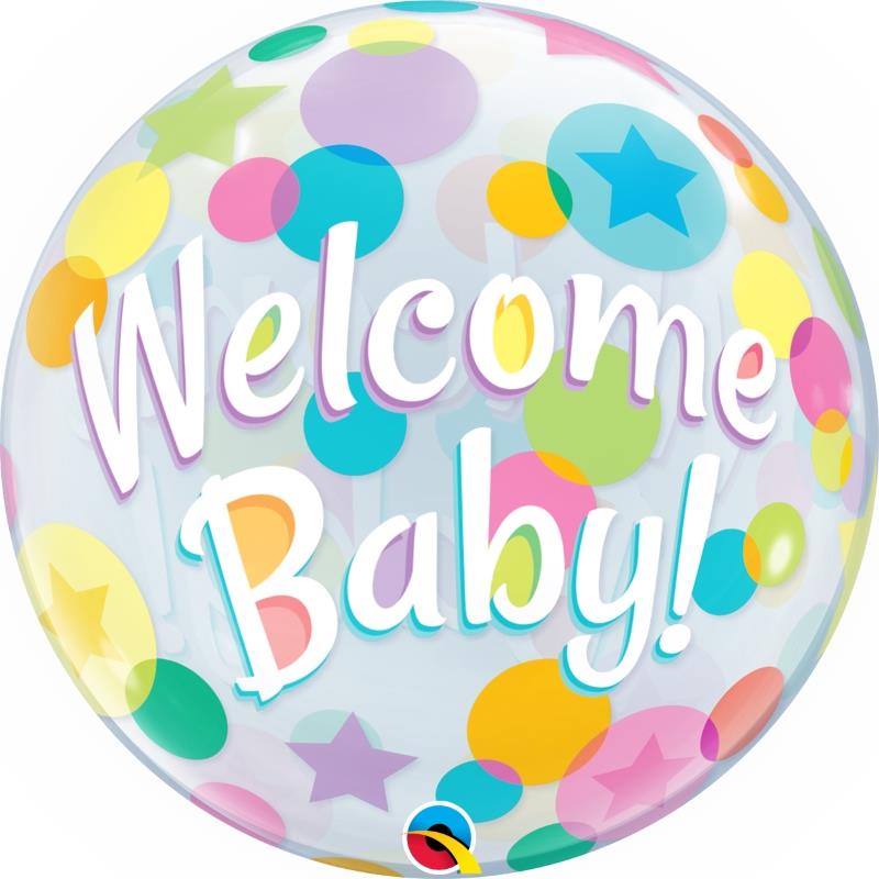 Welcome Baby Bubble Balloon 22 inches | Party Save Smile