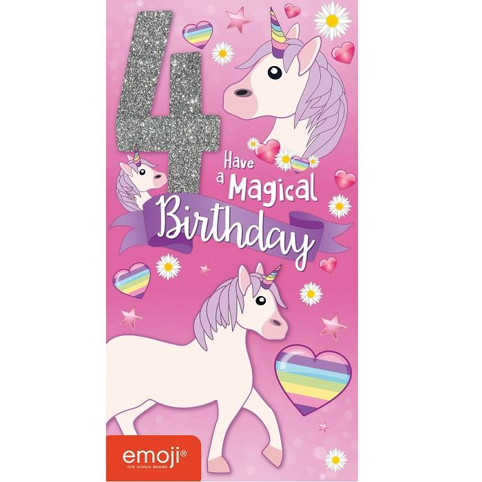 Emoji Birthday Card: 4th Birthday Card | Party Save Smile