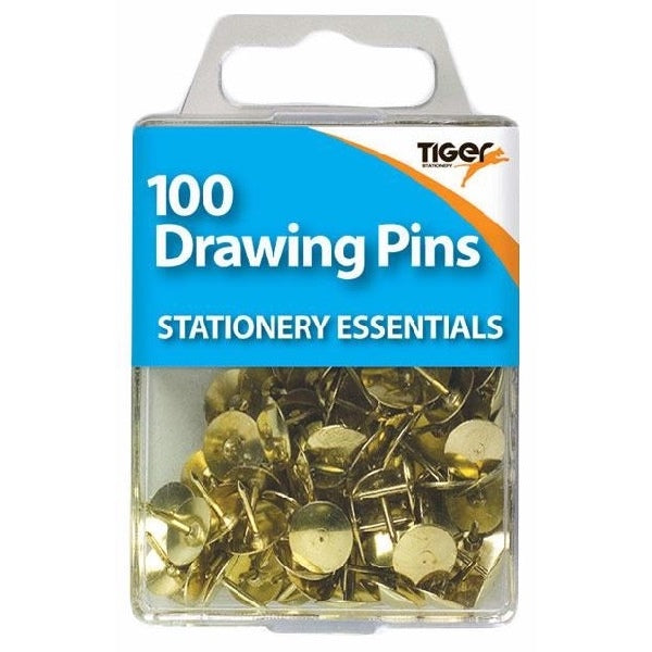 Brass Drawing Pins - Pack of 100 | Party Save Smile