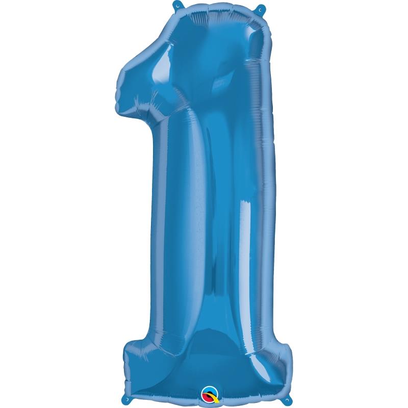 Qualatex Blue Number 1 Foil Balloon 34 inch | Party Save Smile