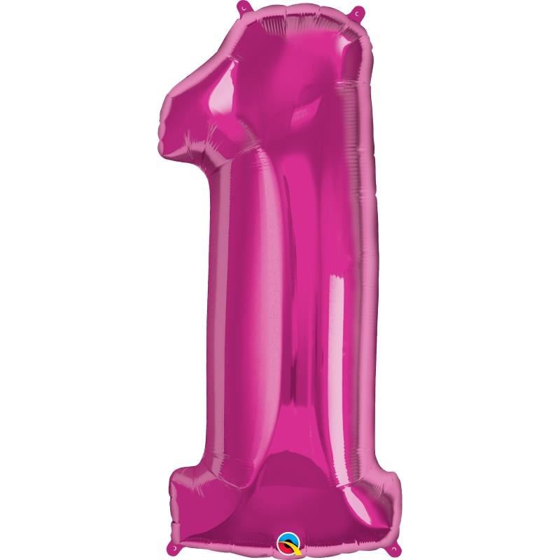 Helium 1 Foil Balloon - Pink Qualatex 34 inch | Party Save Smile