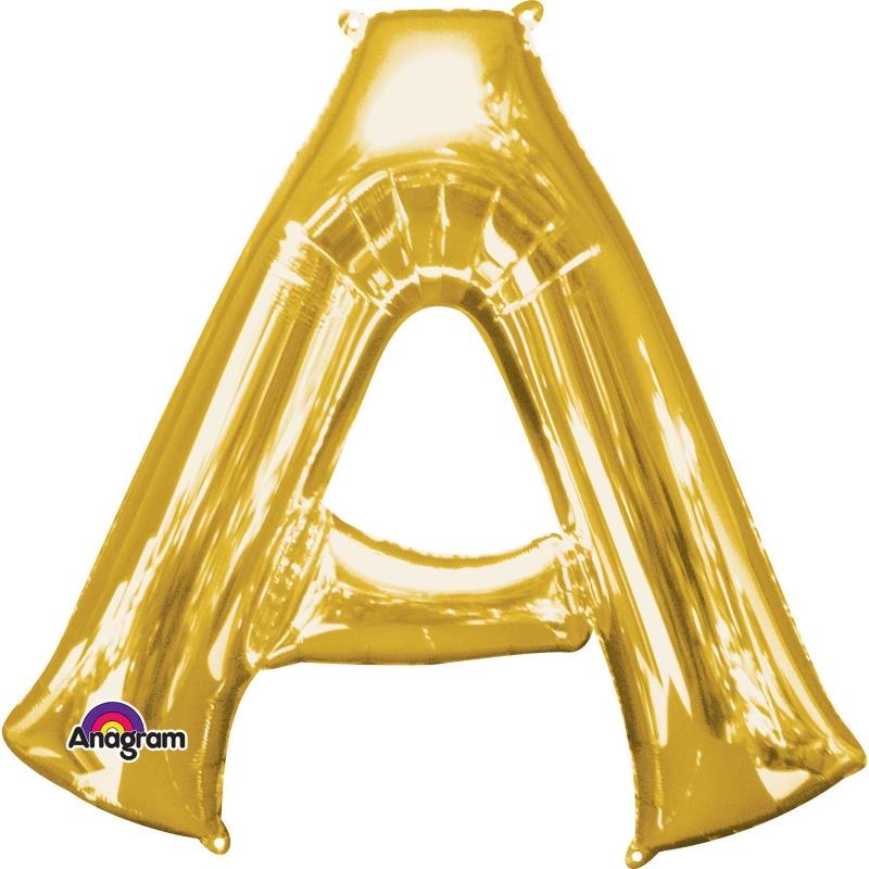 Gold Letter A Foil Balloon 34 inch Anagram | Party Save Smile