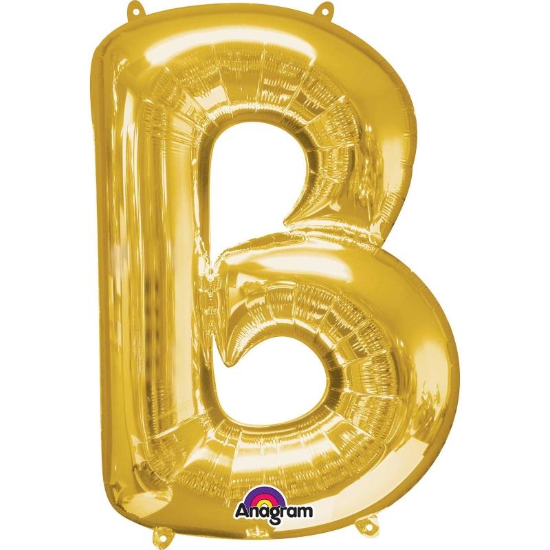 Letter B Foil Balloon - Gold 34 inch | Party Save Smile
