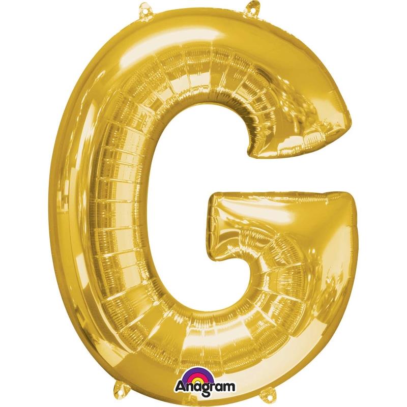 Letter G Foil Balloon - Gold 34 inch Anagram | Party Save Smile