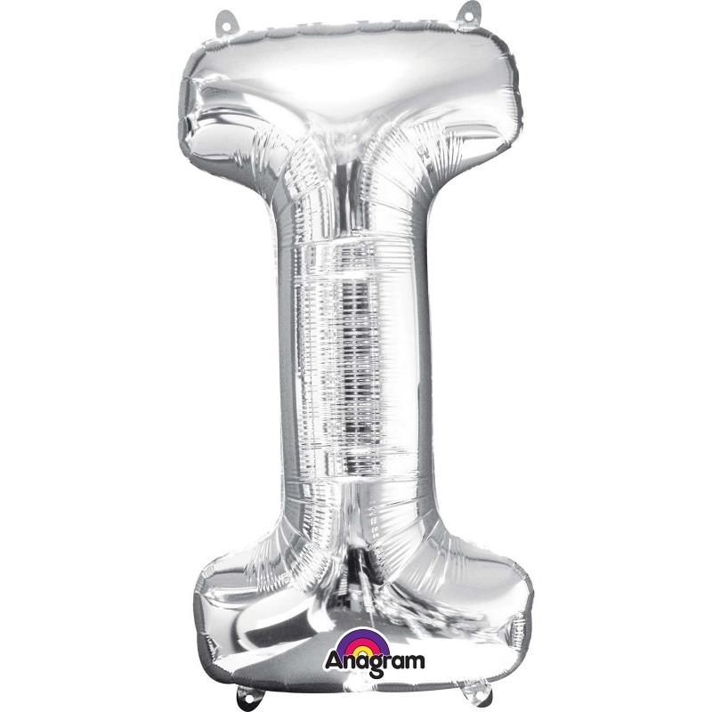 Letter I Balloon - Silver 34 inch Anagram | Party Save Smile