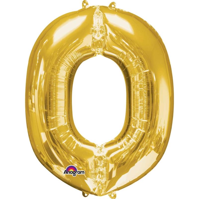 Letter O Foil Balloon: Gold 34 inch Anagram | Party Save Smile