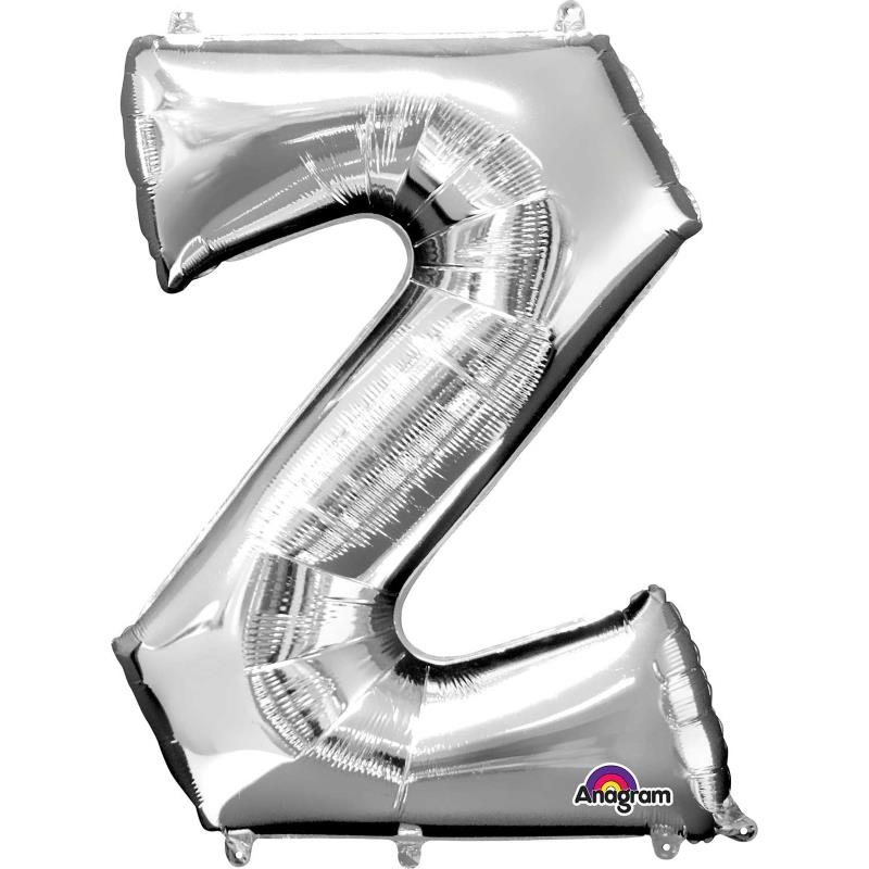 Letter Z Balloon - Silver 34 inch Anagram | Party Save Smile