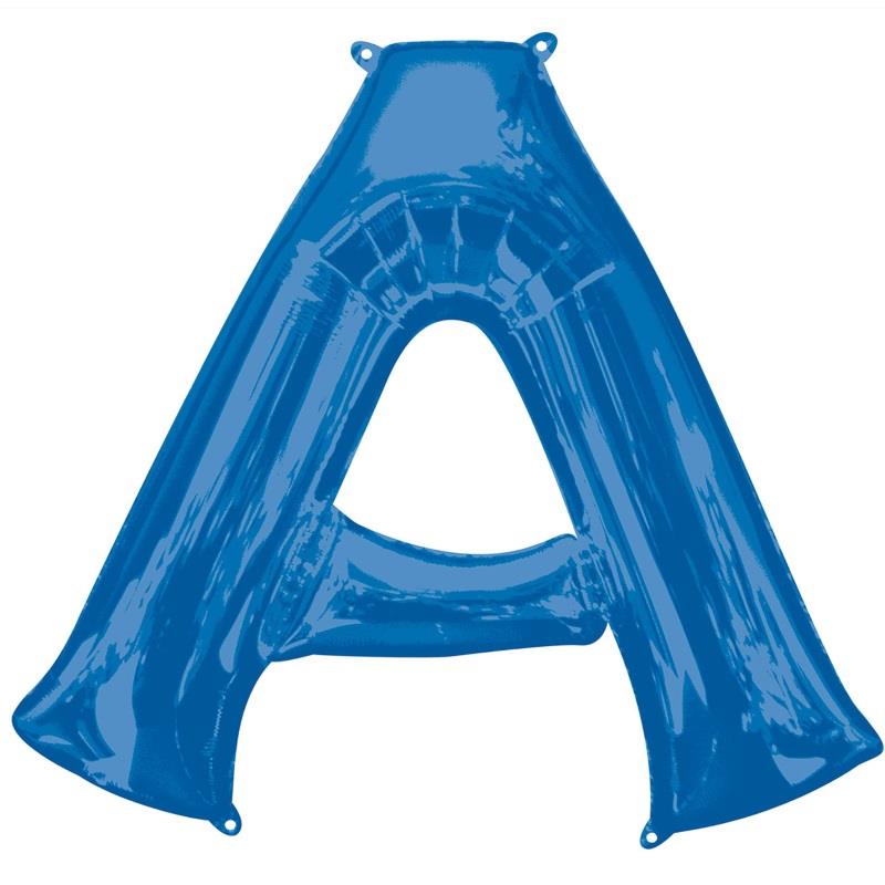 Letter A Foil Balloon - Blue 34 inch Anagram | Party Save Smile