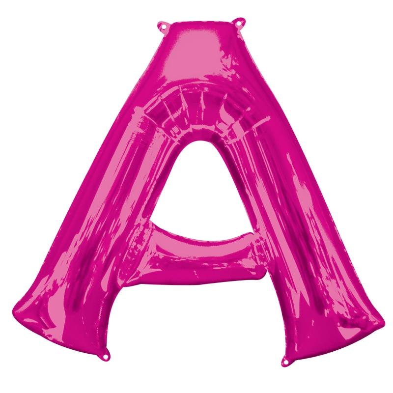 Pink Letter A Foil Balloon Anagram 34 Inches | Party Save Smile