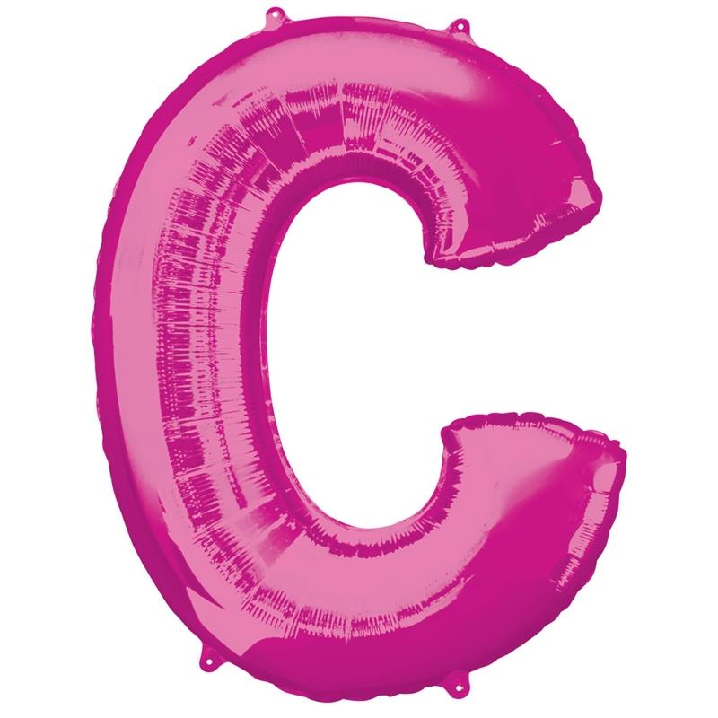 C Shaped Balloon - Pink 34 inch Anagram | Party Save Smile