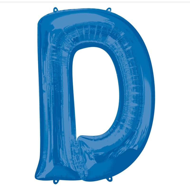 Blue Letter D Foil Balloon 34 inch Anagram | Party Save Smile