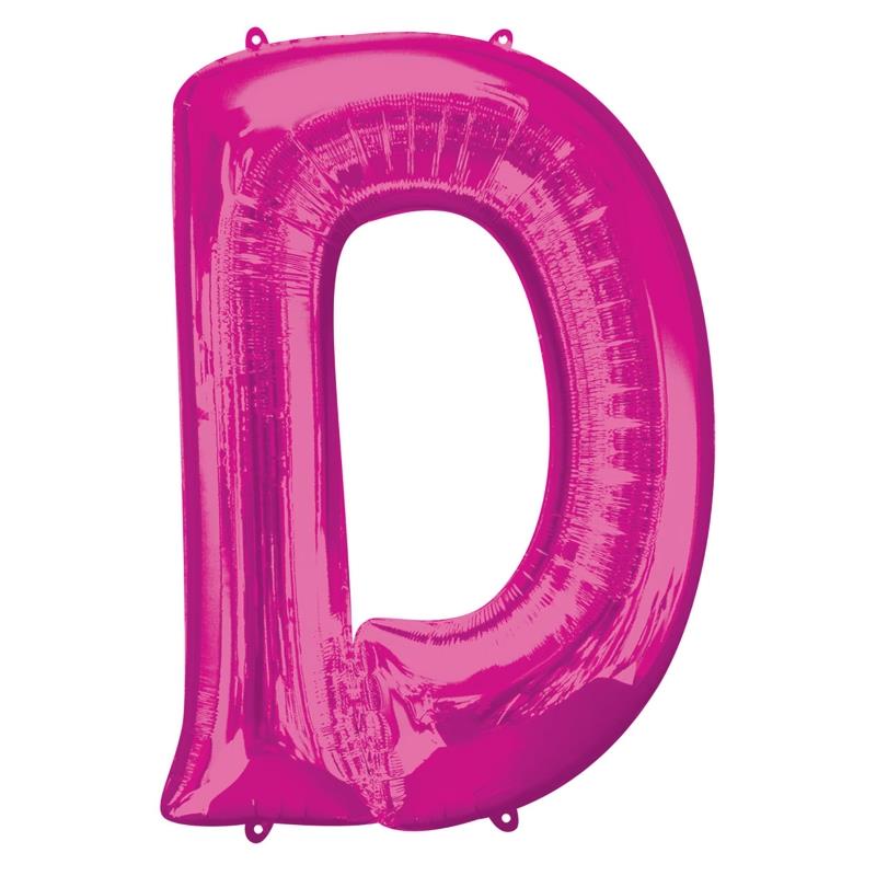 Letter D Balloon - Pink 34 inch Anagram | Party Save Smile