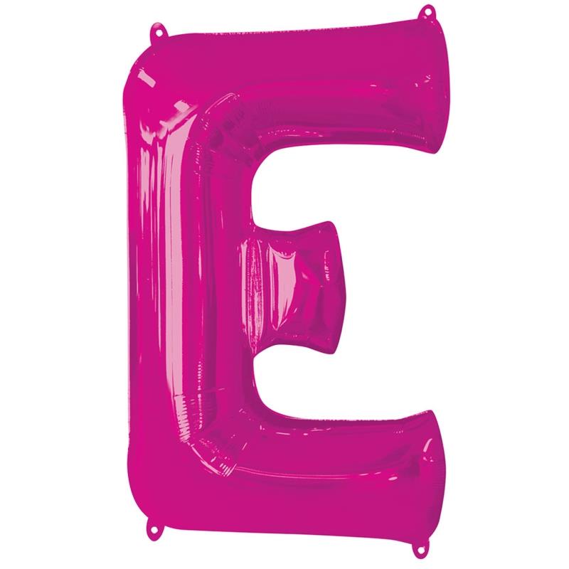 Pink Letter E Foil Balloon Anagram 34 Inches | Party Save Smile