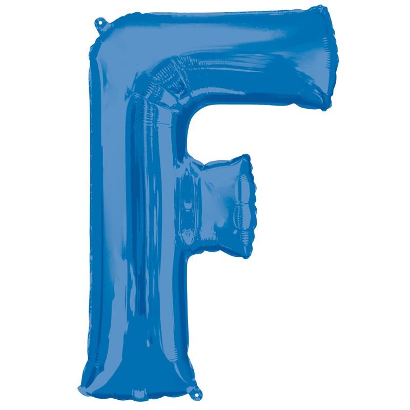 F Balloon Blue 34 inch Letter Shaped Balloons | Party Save Smile