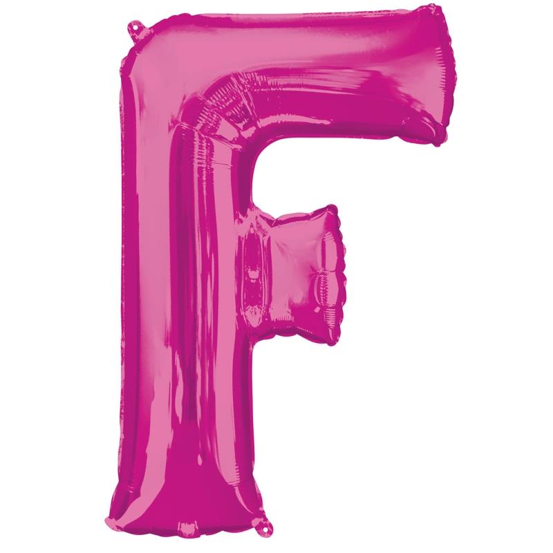 Pink Letter F Foil Balloon 34 inch Anagram | Party Save Smile